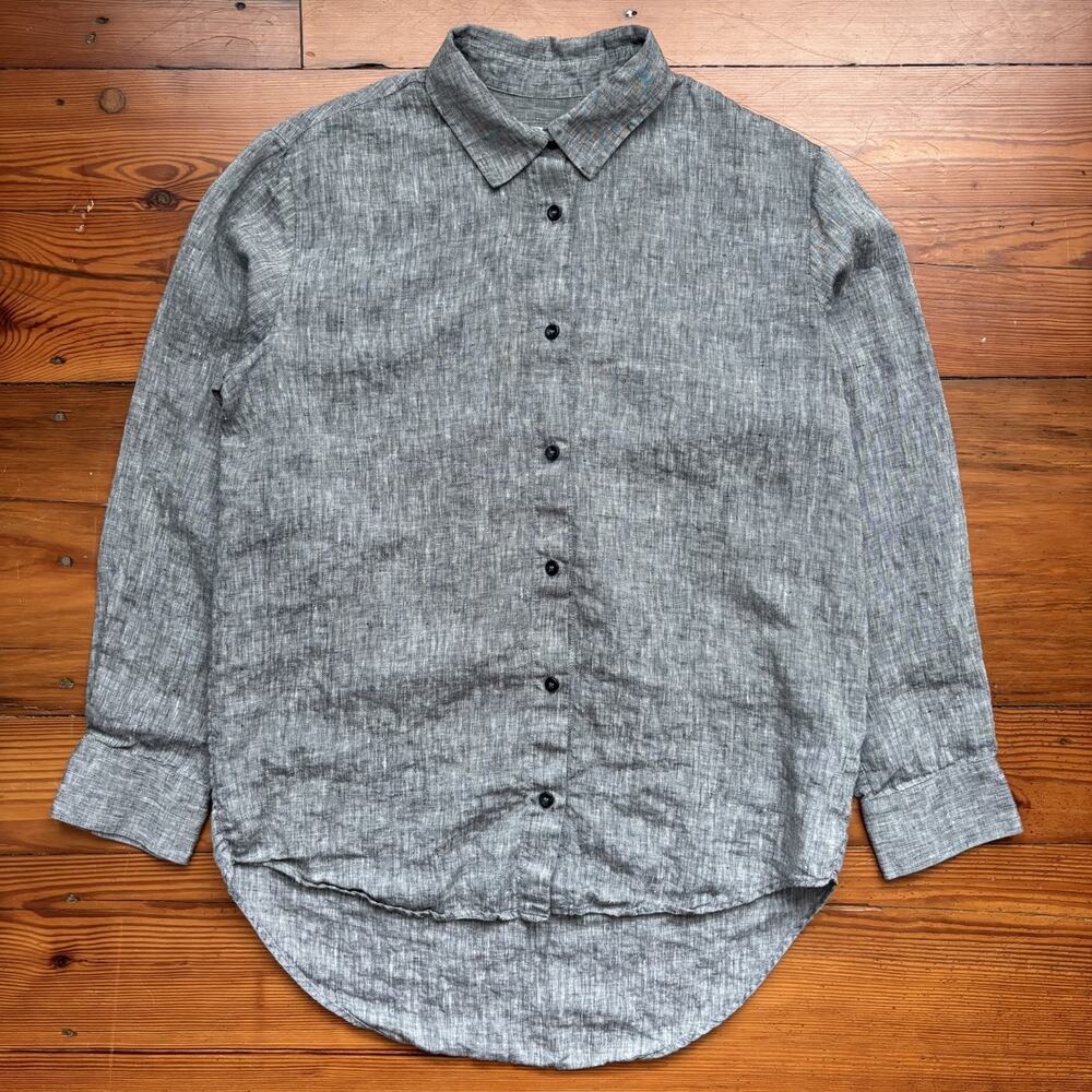 Asceno Formentera Oversized Shirt Gray Linen Women's Size XS MSRP £270